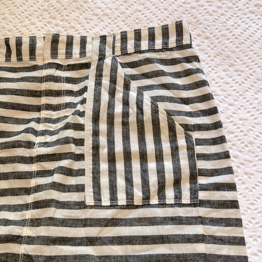 Anthropologie Stripped Linen Skirt - Picture 2 of 5